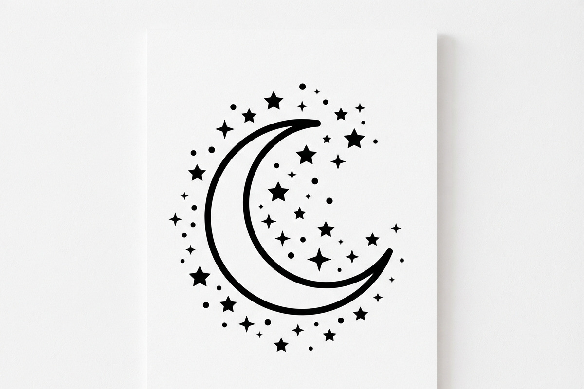 50 Crescent Moon with Stars, an Empty State Illustration by Amazin_art (Photo 30 of 47)