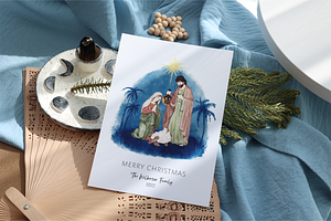 Christmas Card Nativity Scene Religi