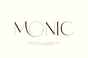 Monic - Modern Ligature Font, a Sans Serif Font by suhadidesign
