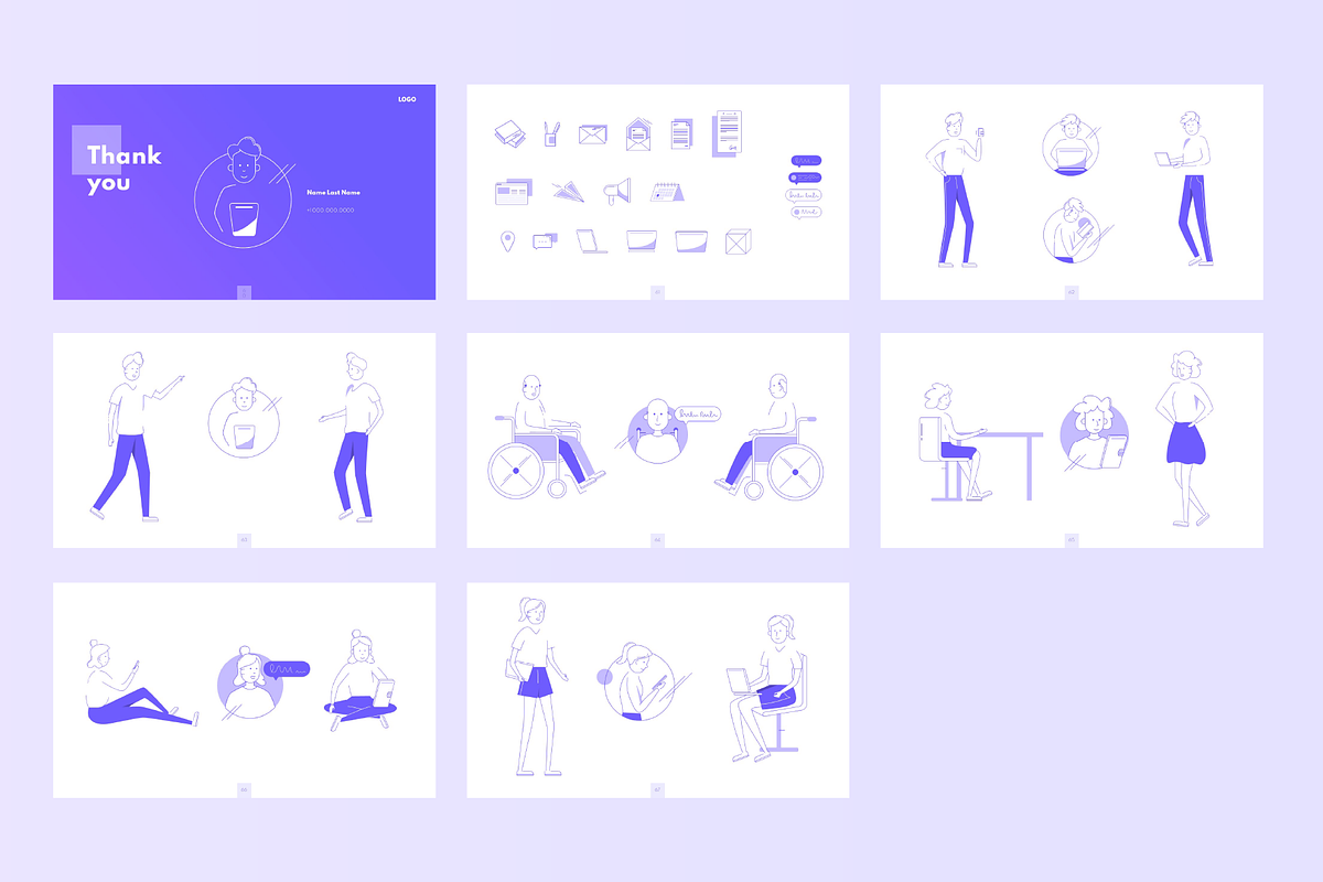 Purple Line Illustration PowerPoint, a Presentation Template by chio ...