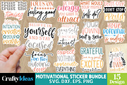 Motivational Sticker Bundle, a Graphic by Buycreativedesign (Thumbnail 1 of 7)