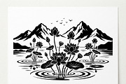 60 Lotus Mountain Harmony Silhouette, an Empty State Illustration by Amazin_art (Thumbnail 27 of 31)