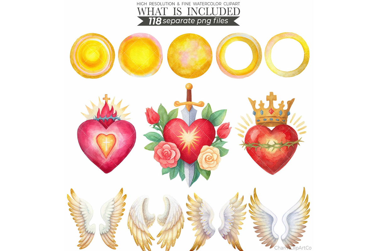 Watercolor Saint Clipart Bundle, an Illustration by CharmClipart (Photo 6 of 10)
