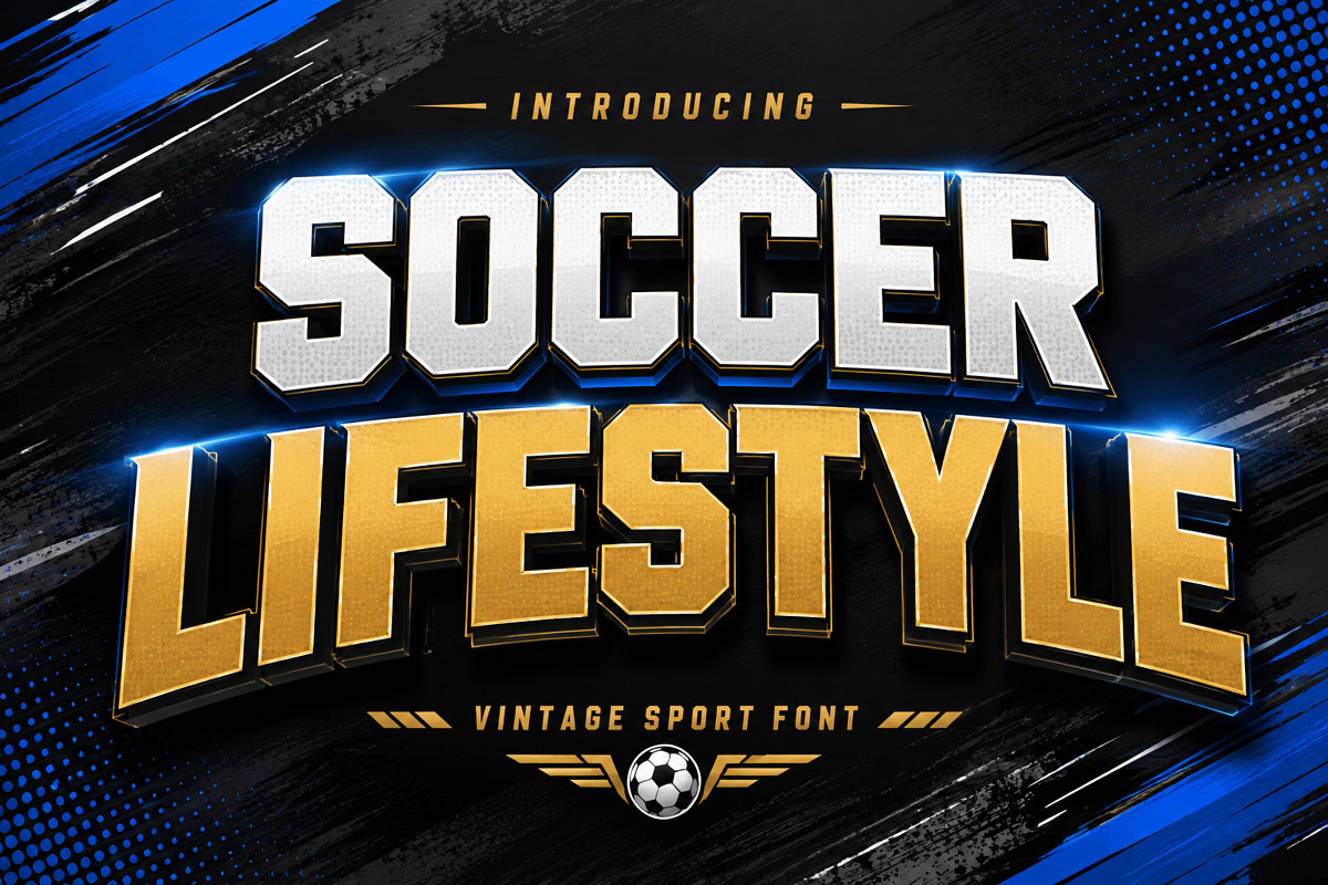 Soccer Lifestyle Font – Bold Vintage, a Slab Serif Font by Limited.studio (Photo 1 of 5)