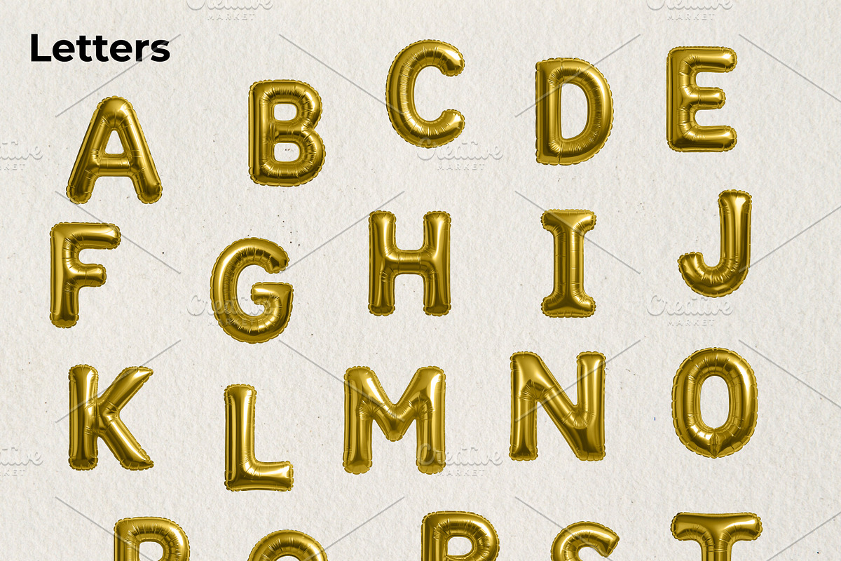 Gold Foil Balloon Pack, an Object Graphic by Bold Leap Creative (Photo 3 of 9)