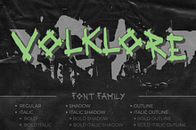 Volklore - Edgy Trashed Font