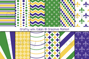 Mardi Gras Digital Paper Set