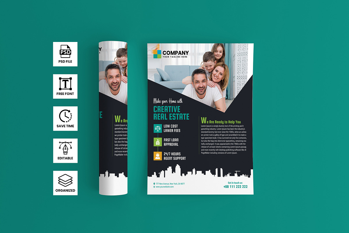 Real Estate flyer Template, a Flyer Template by RiveupDigital (Photo 2 of 3)