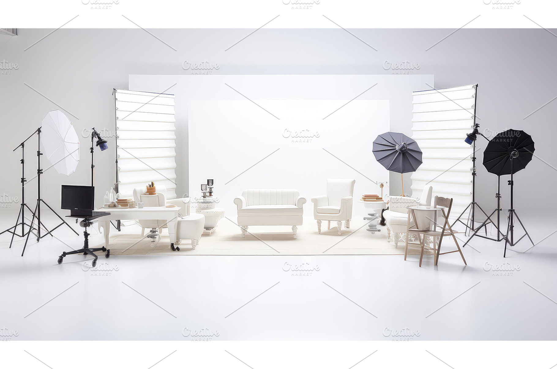 blank white studio background ai, a Background Photo by pikepicture