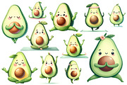 Watercolor Yoga Avocado PNG Clipart, a Food Illustration by Whimsy Brush Studio (Thumbnail 2 of 6)