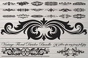 Vintage Floral Divider Bundle, a Decorative Illustration by Designer_Momina (Thumbnail 1 of 21)