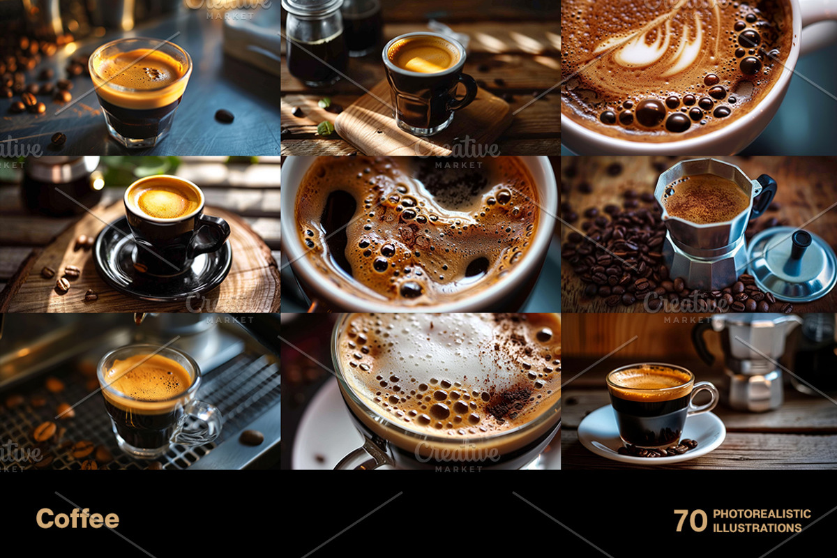 Coffee. 70 images, a Food & Drink Photo by Handmadefont (Photo 2 of 14)