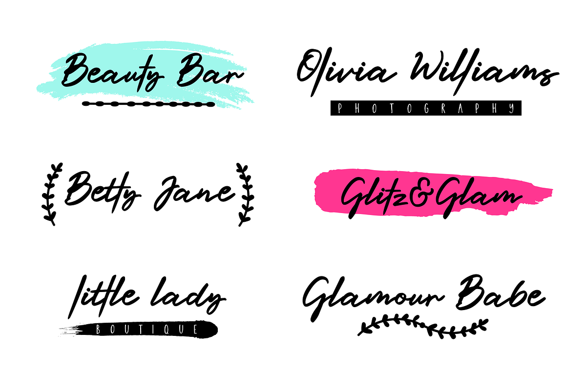 Glitter City Font Trio + Logos, a Script Font by theinkaffair (Photo 9 of 10)
