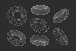 Futuristic Digital Wireframe Torus, an Illustration by Liudmyla Matviiets