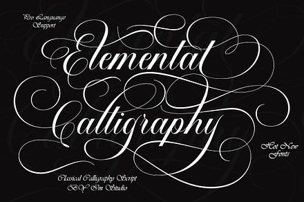 Elemental Calligraphy, a Script Font by IM Studio