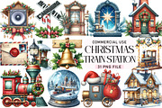 Christmas Train Station Clipart, an Illustration by Daily.Designs (Thumbnail 1 of 5)