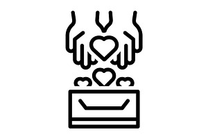 Donation pittance black icon, an Outline Icon by Creative priyanka