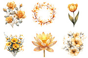 Gold Glowy Flowers Clipart Flower Pn, an Illustration by DreamArtGraphic (Thumbnail 4 of 4)