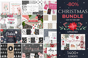 Christmas Bundle | Clipart & Pattern, an Animal Illustration by Cozy pattern shop (Thumbnail 1 of 15)