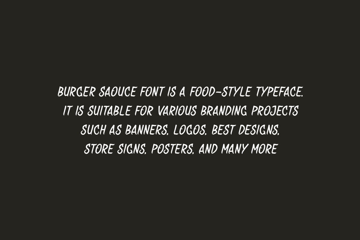Burger Saouce - Food Font, a Handwritten Font by QR Design Studio (Photo 5 of 7)