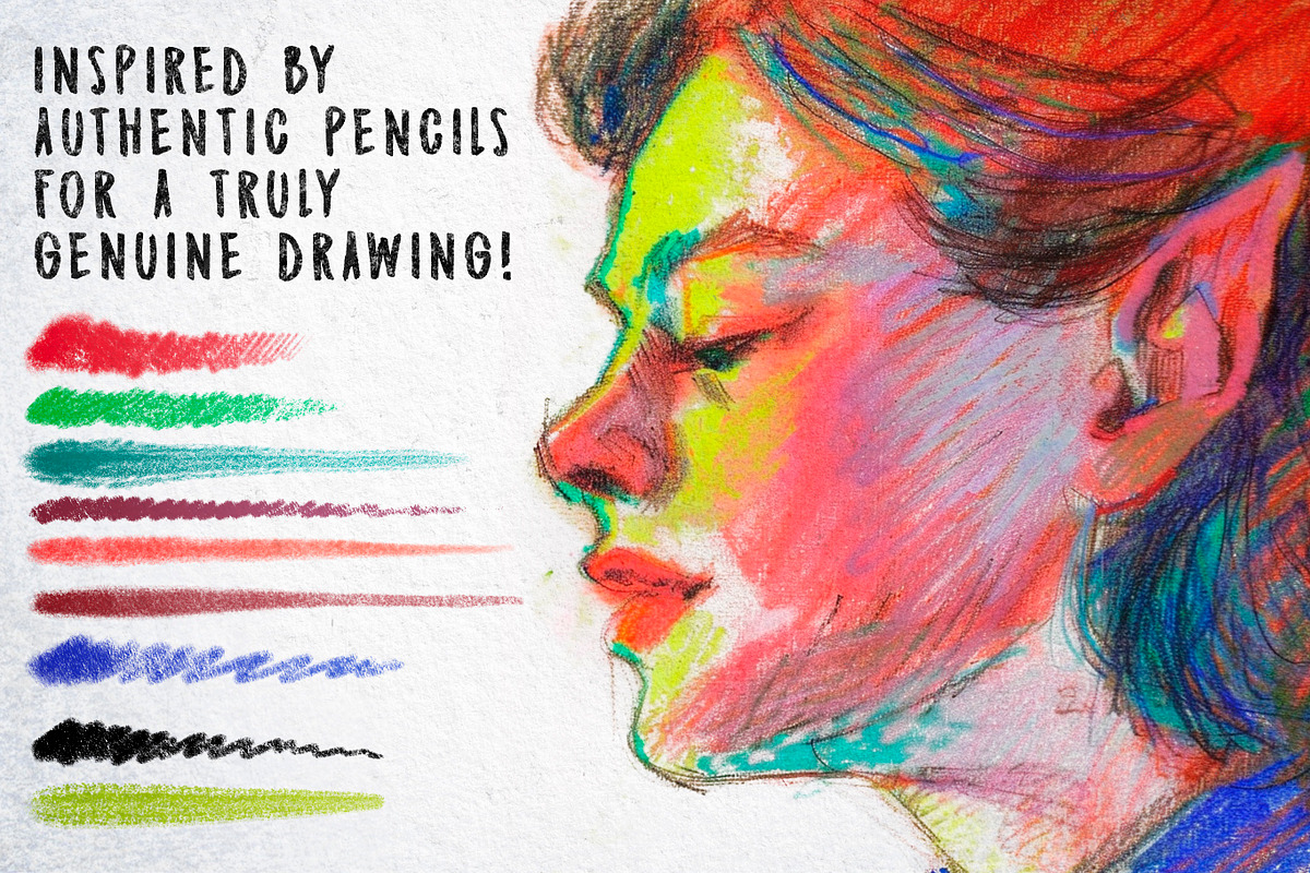 50 Retro Pencils - Procreate Brushes, a Brush Add-On by Nuclear Brushes (Photo 6 of 8)