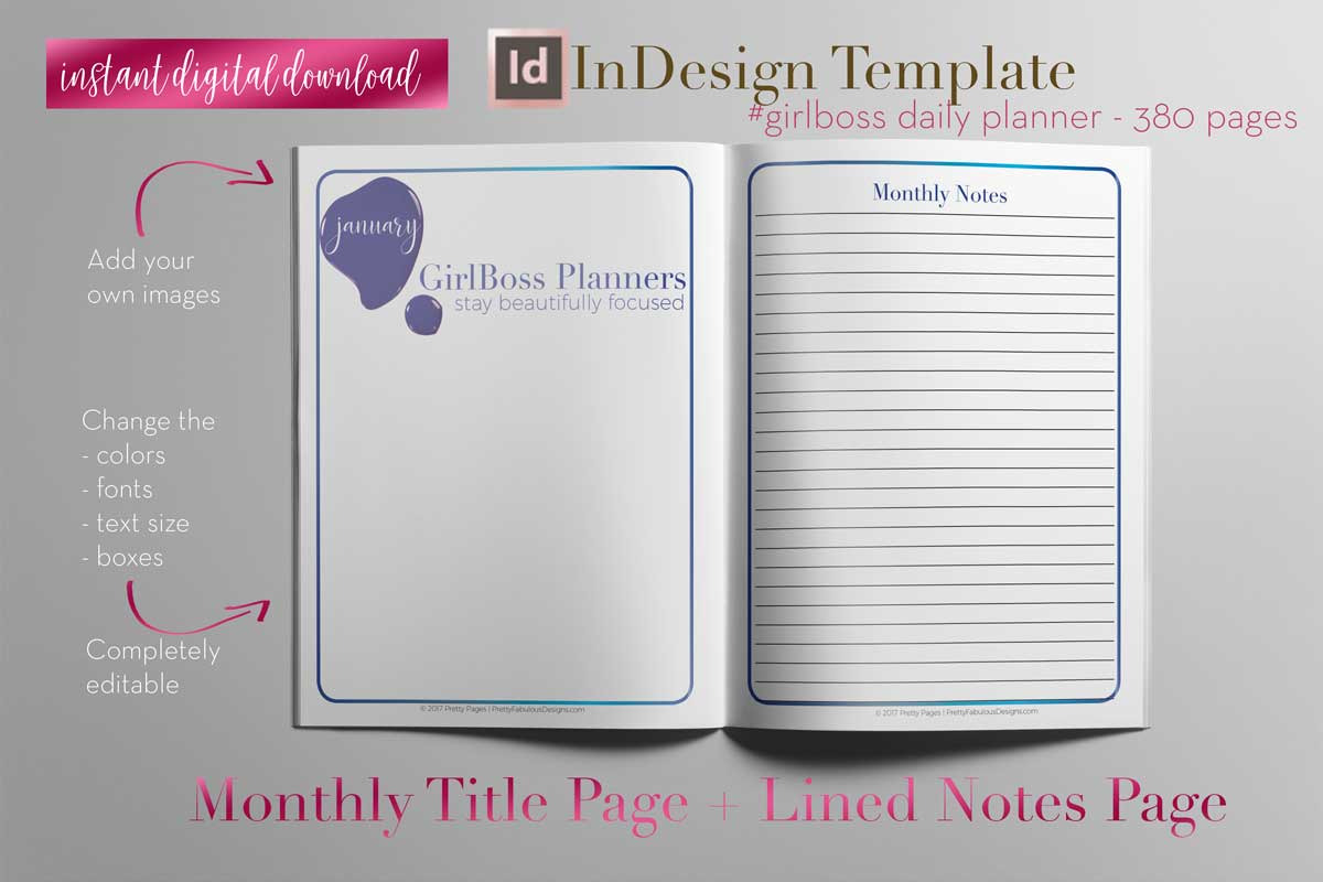 Daily Planner | InDesign Template, a Stationery Template by Planner Templates (Photo 9 of 15)