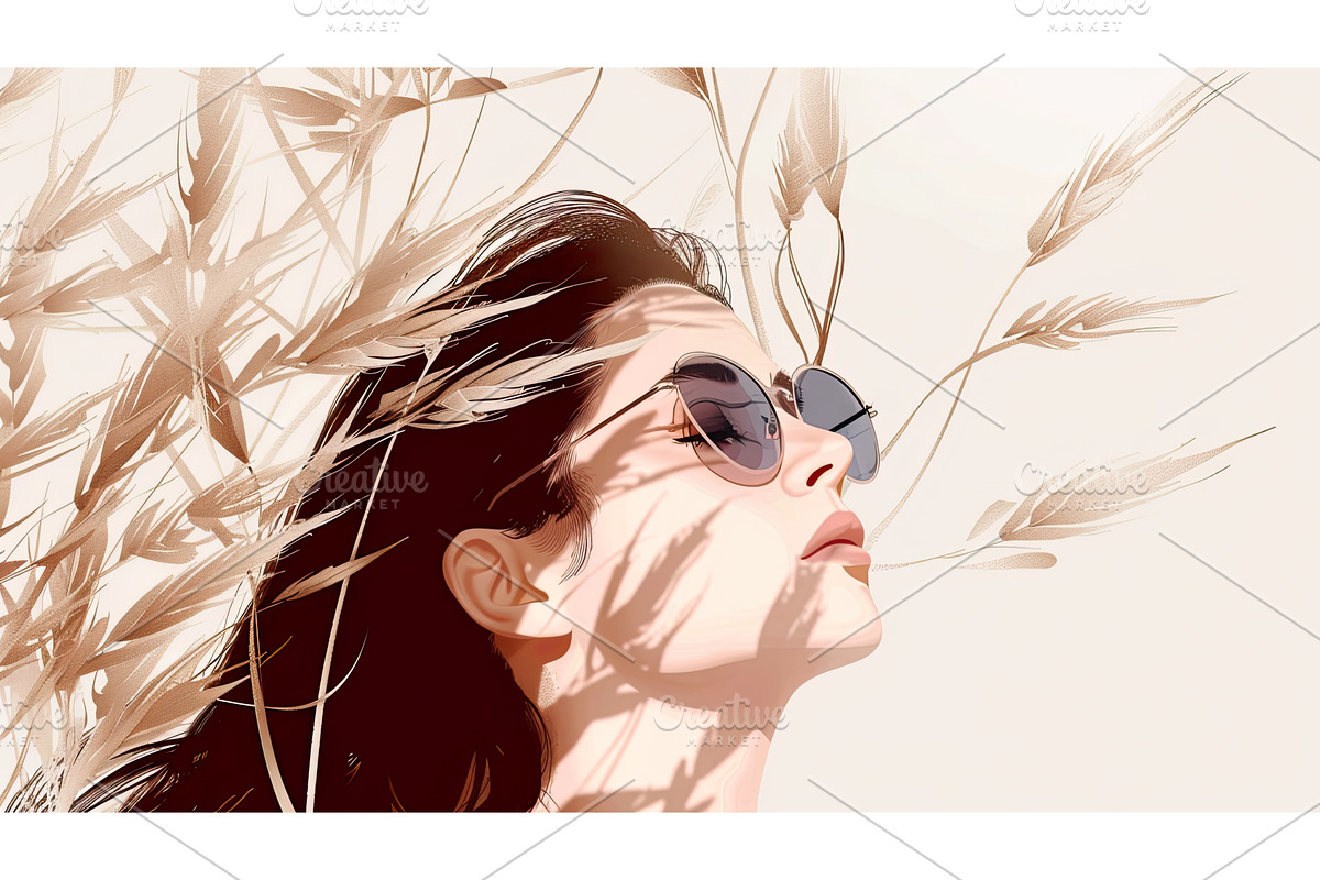 Pensive young adult female gazes, an Object Illustration by Lermont51