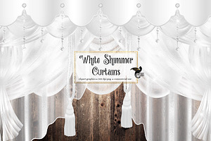 White Shimmer Curtains Clipart