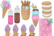 Ice Cream Cone Clipart, a Food Illustration by GlamArtZhanna (Thumbnail 4 of 5)