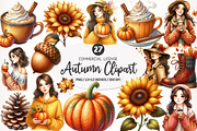 Watercolor Autumn Clipart Bundle, an Illustration by SinaCreation (Thumbnail 1 of 5)