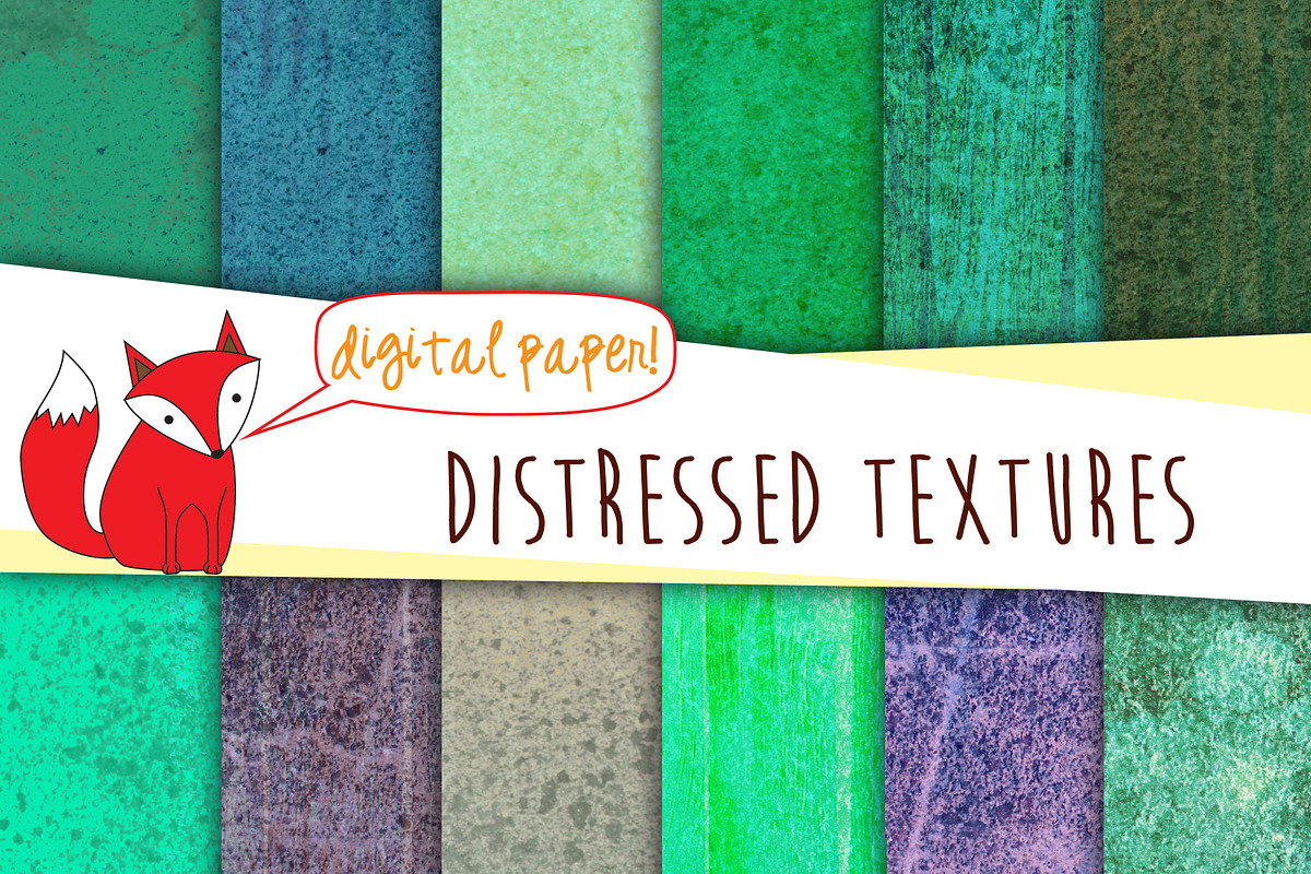 Distressed Texture Paper- Green Pack, a Background Graphic by Foxy Digital Paper (Photo 1 of 3)