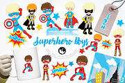 Superhero boys illustration pack, an Illustration by PrettyBundles (Thumbnail 1 of 5)