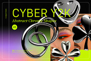 CYBER Y2K Chrome Shapes, an Object Graphic by Desert Poetic (Thumbnail 1 of 6)