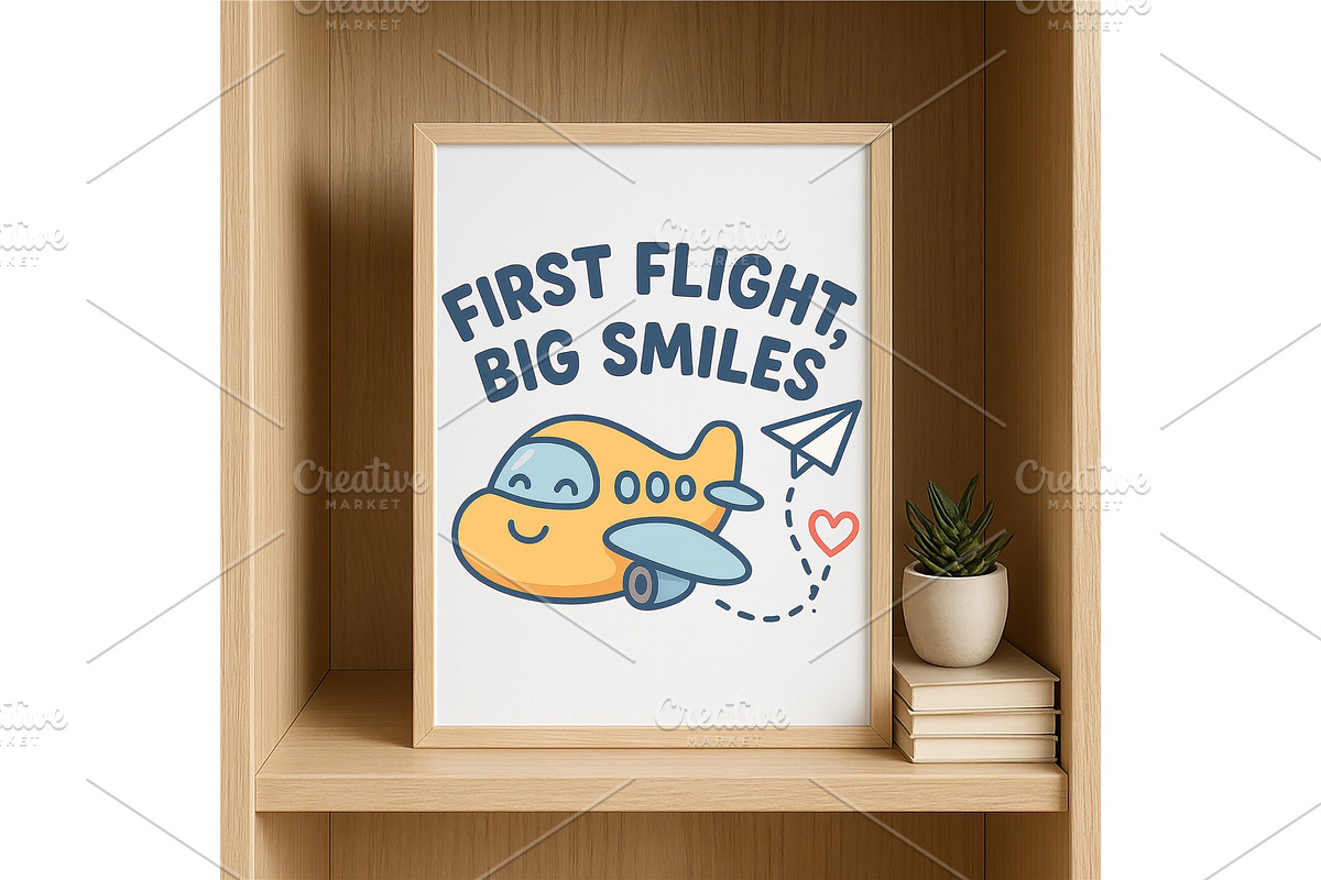 First Flight Big Smiles Airplane, a Background Graphic by LaseredNinja (Photo 4 of 7)