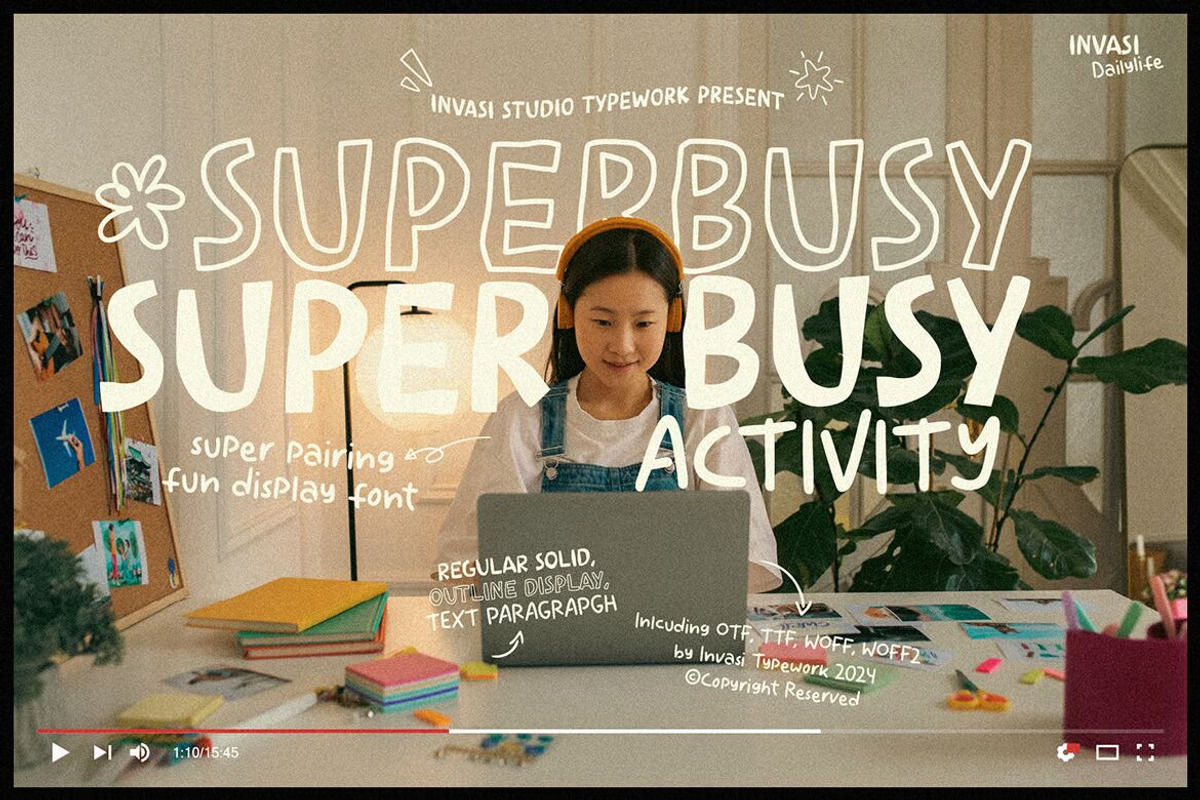 Superbusy Activity Fun Pairing Font, a Handwritten Font by UInstrument (Photo 1 of 11)