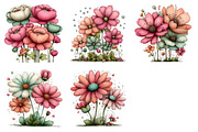 Whimsical Spring Flowres Clipart, an Illustration by Dream Creation (Thumbnail 6 of 6)