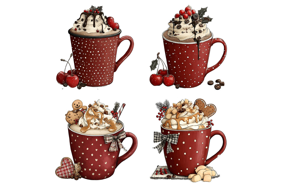 Christmas Hot Drinks Clipart, a Food Illustration by Nicolle's Colorful Art (Photo 5 of 5)