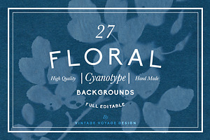 FLORAL Cyanotype Backgrounds