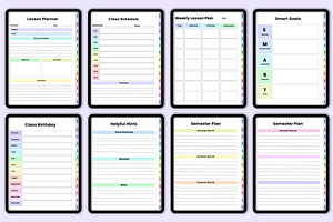 Digital 2025 Teacher Planner Rainbow