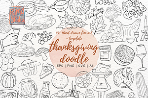 Hand-Drawn Thanksgiving Doodle SVG