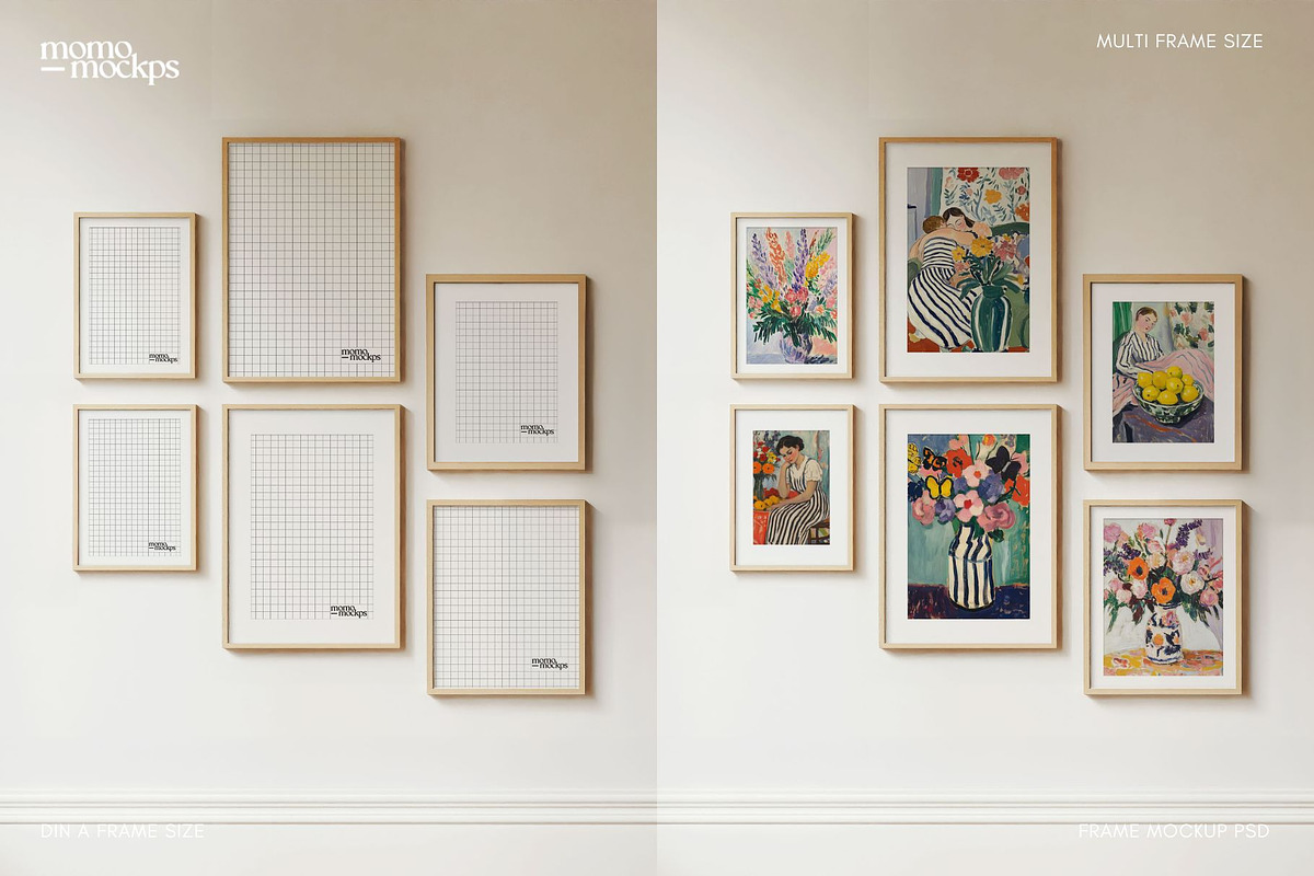 Gallery Wall Art Frame Mockup- PSD, a Household Mockup by momomockps (Photo 6 of 9)
