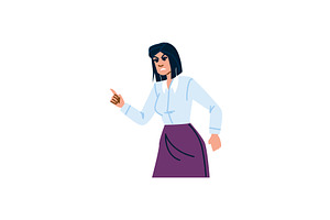 Angry businesswoman pointing finger, a Person Illustration by pikepicture