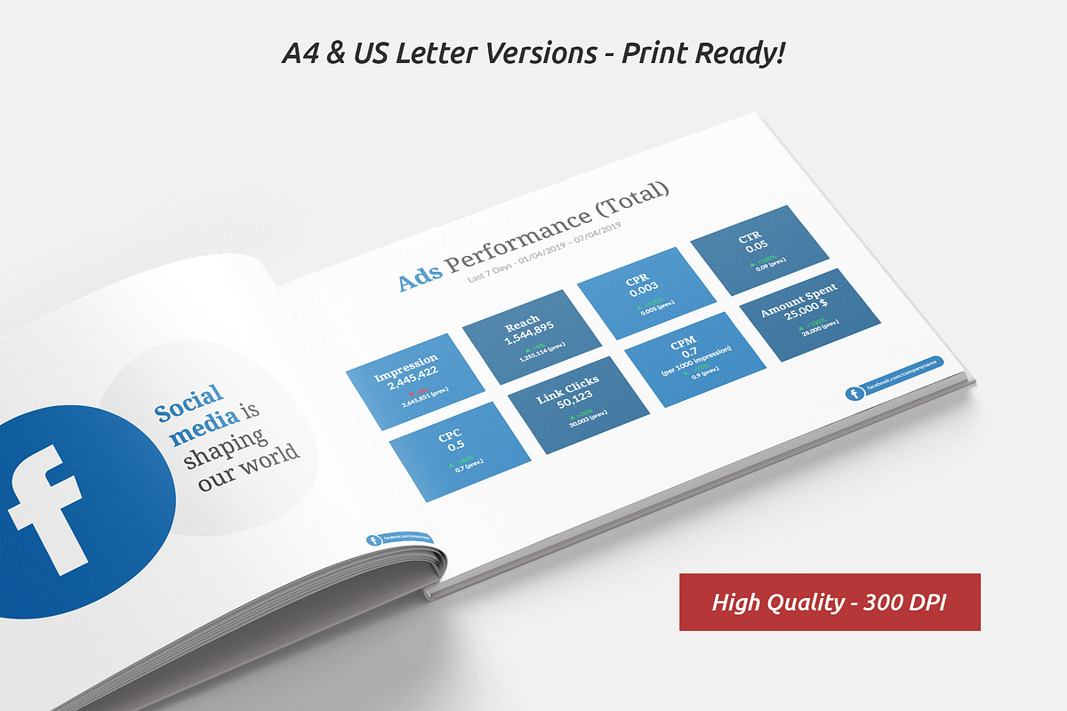 Facebook Report PowerPoint Template, a Presentation Template by SlideBunny (Photo 3 of 11)