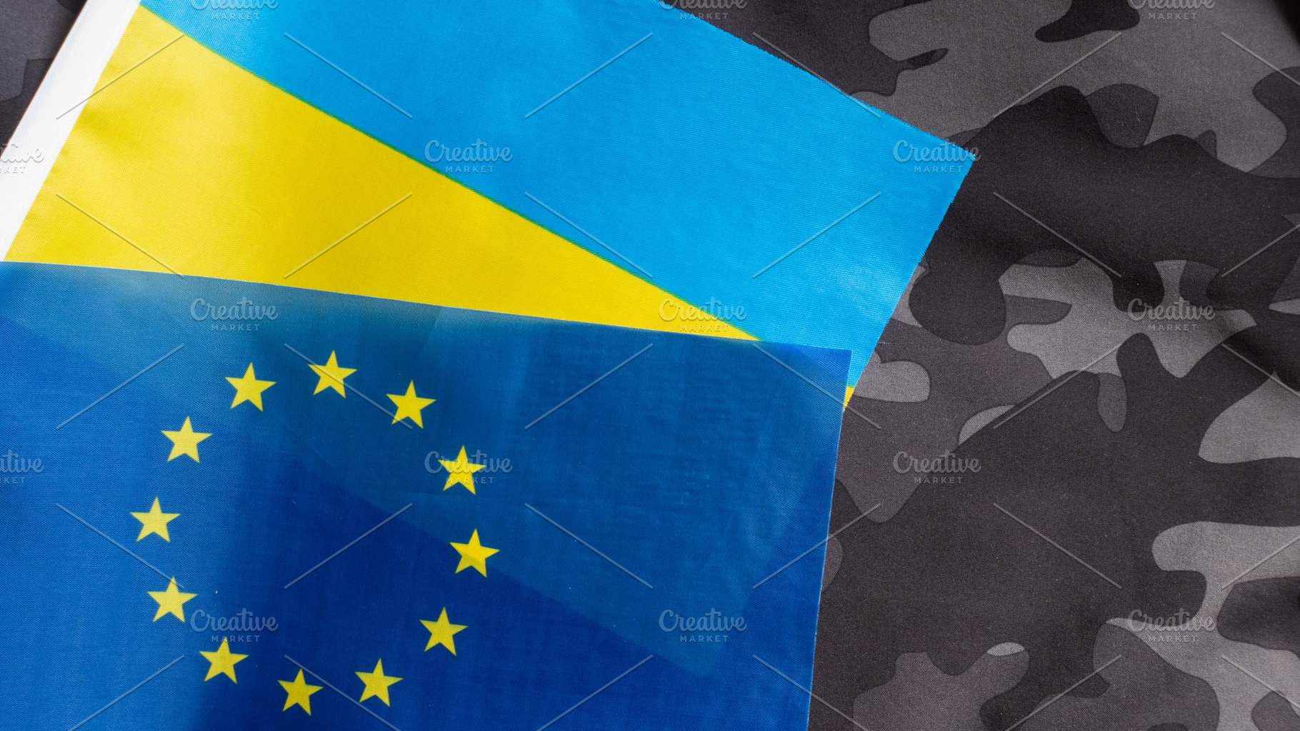 European union and Ukraine two flags together, a Background Photo by OleksandrRybitskyi
