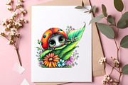 Watercolor Spring Ladybug Clipart, an Illustration by SinaCreation (Thumbnail 7 of 8)