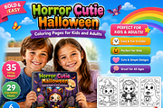 Horror Cutie Halloween Coloring Book, a Seasonal Illustration by Design Home (Thumbnail 4 of 5)