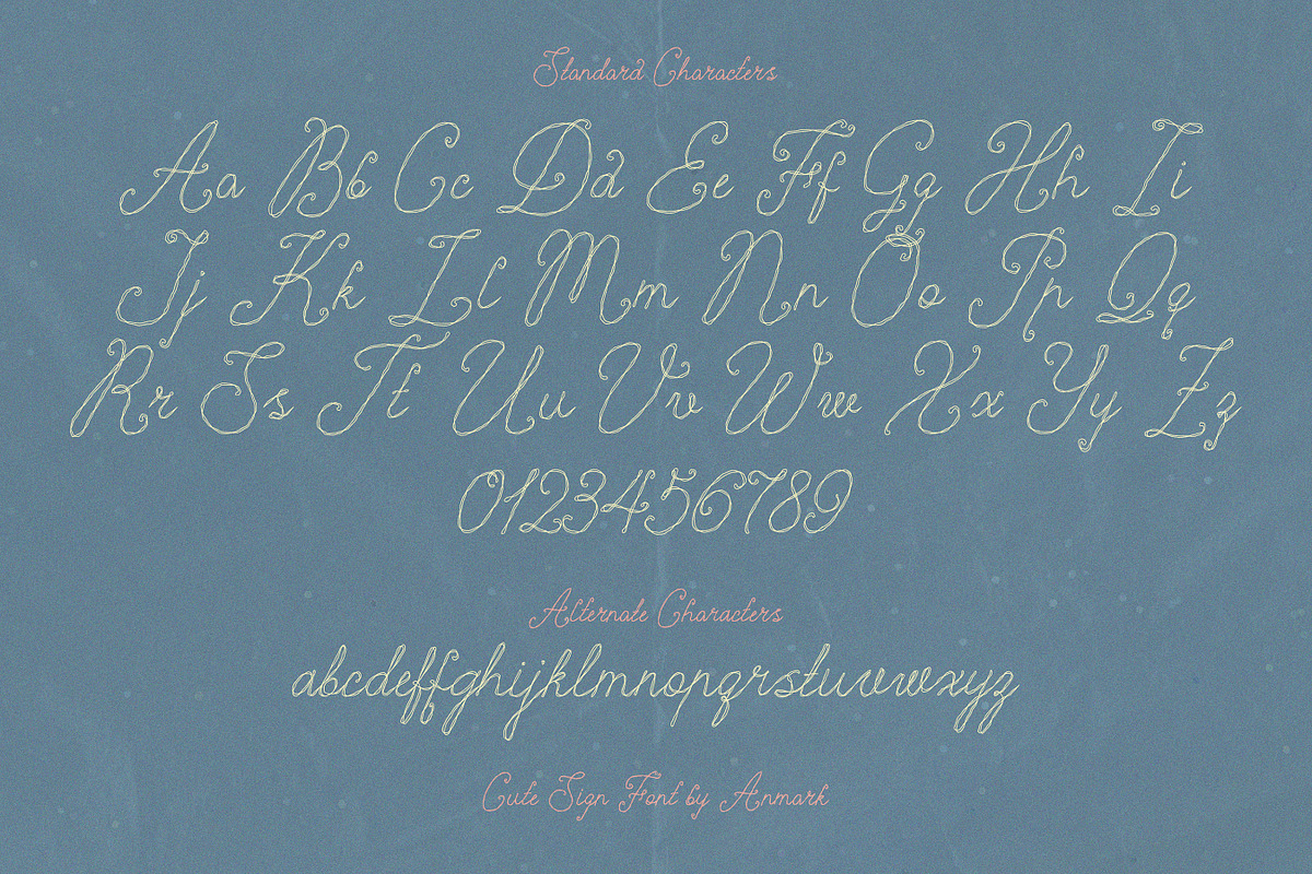 Cute Sign Romantic Textured Script, a Script Font by AnMark (Photo 7 of 11)