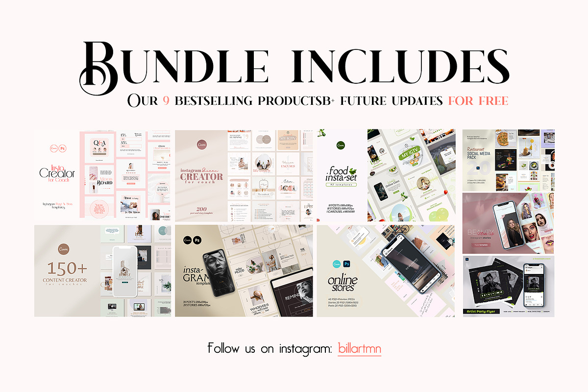 Instagram Bundle CANVA PS, a Social Media Template by goodesign (Photo 2 of 12)