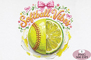 Softball Vibes PNG, an Illustration by Daily.Designs (Thumbnail 1 of 5)
