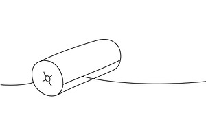 Bolster pillow one line continuous, an Object Illustration by GraphiShop